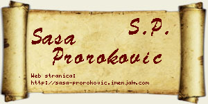 Saša Proroković vizit kartica